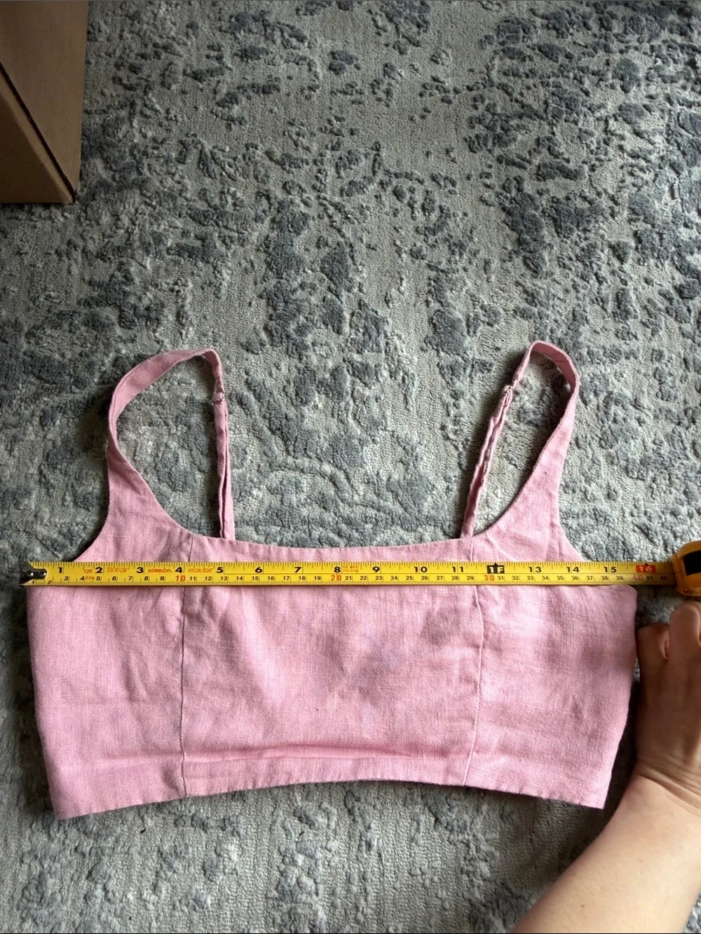 Reformation Sz 4 France Linen Two Piece Pink Mini Skort and Crop Top set